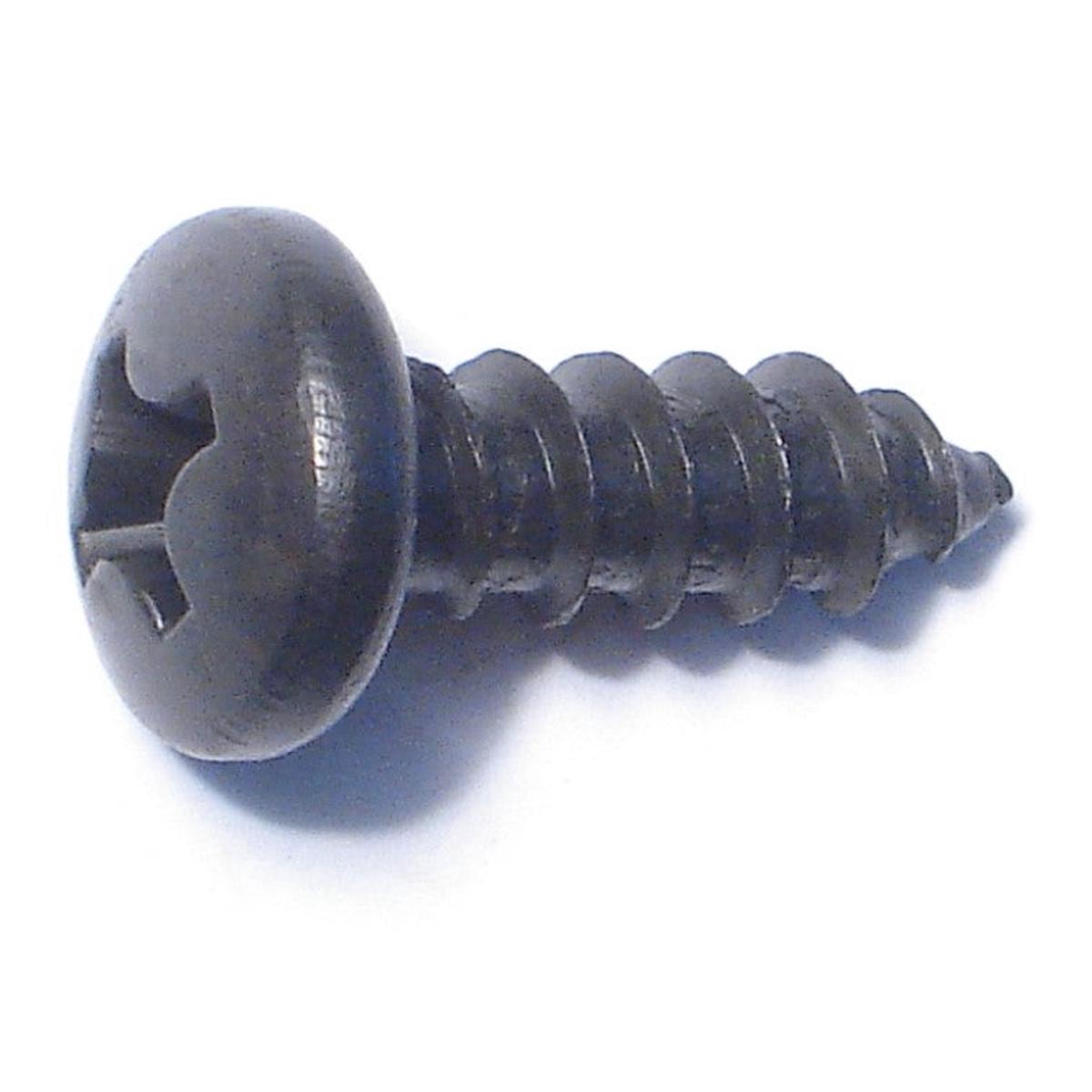 #14 x 3/4" Black Steel Phillips Pan Head Sheet Metal Screws (10 pcs.)