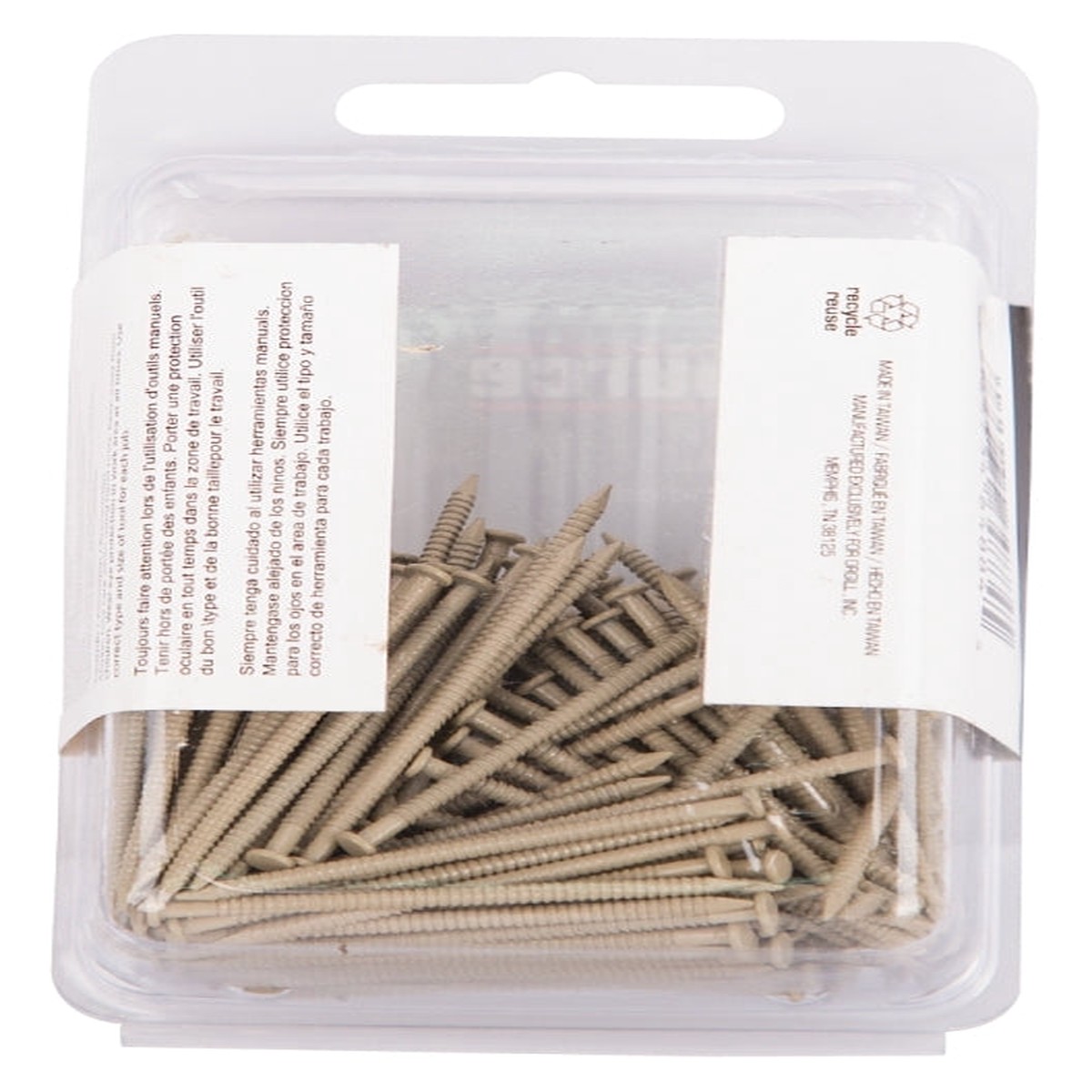 ProSource NTP-085-PS Panel Nail 15D 1-58 in L Steel Painted Flat Head Ring Shank Tan 171 lb Pack of 5