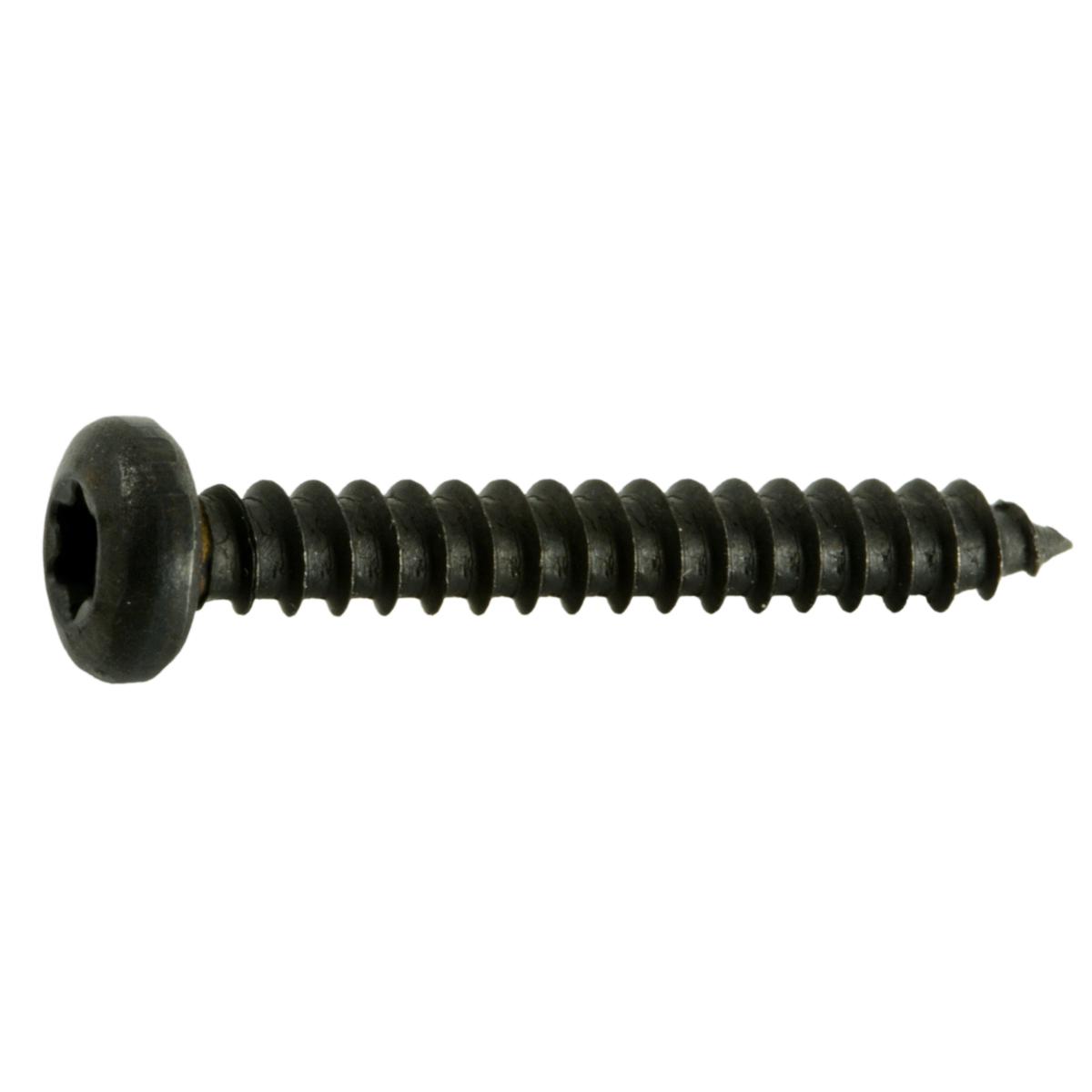 #6 x 1" Black Steel Star Drive Pan Head Sheet Metal Screws (30 pcs.)