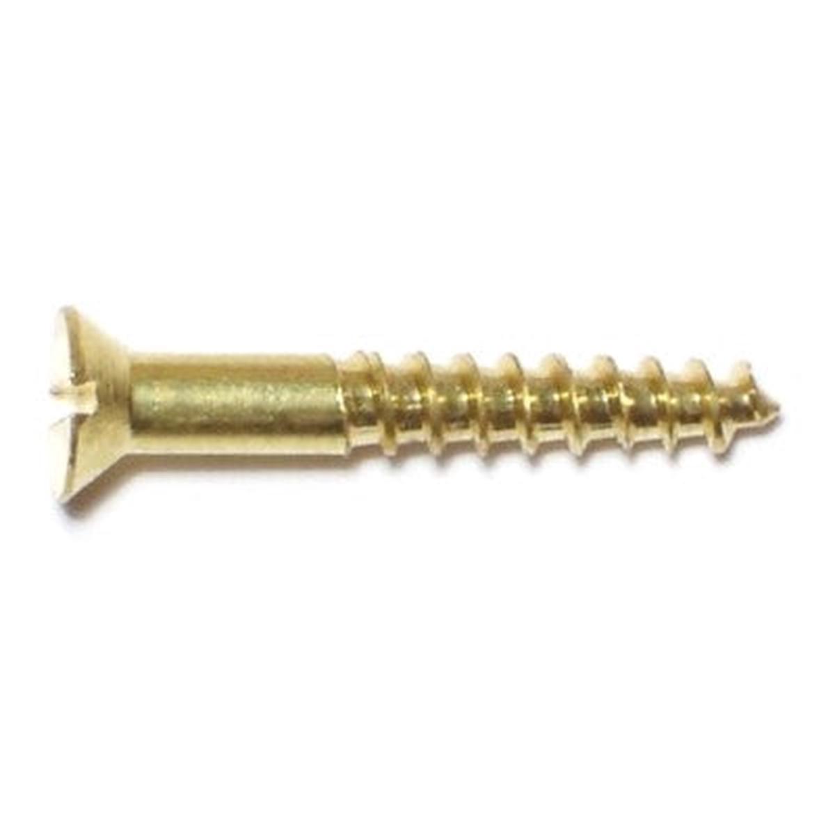 #6 x 1" Brass Slotted Flat Head Wood Screws (24 pcs.)