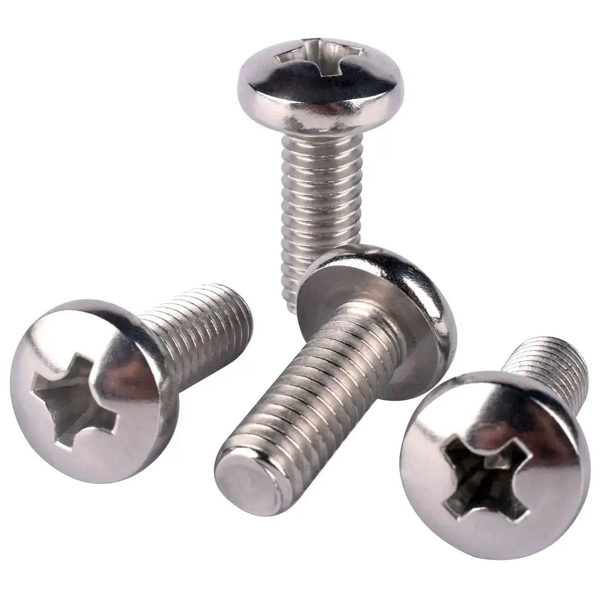 20 Pack 1/4-20 x 1/2 Pan Head Phillips Machine Screws 304 Stainless Steel 18-8 Full Thread Corrosion-Resistant Fasteners For DIY Projects Electronics And Hea...