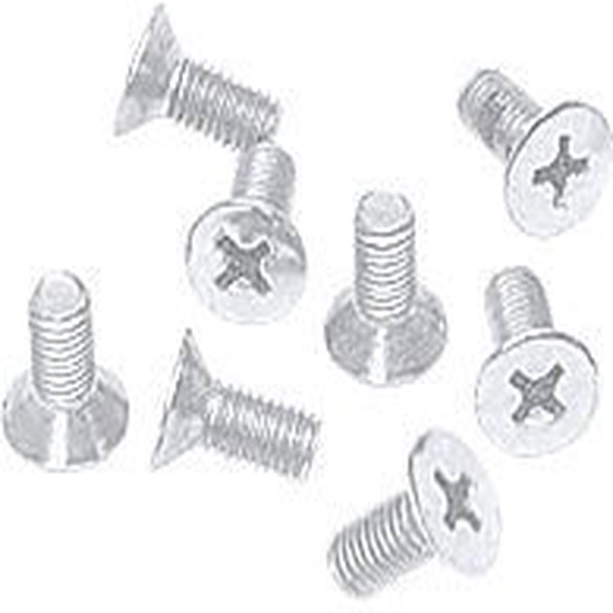 6 x 12 mm Cover Plate Flat Head Phillips Screws - Gloss White