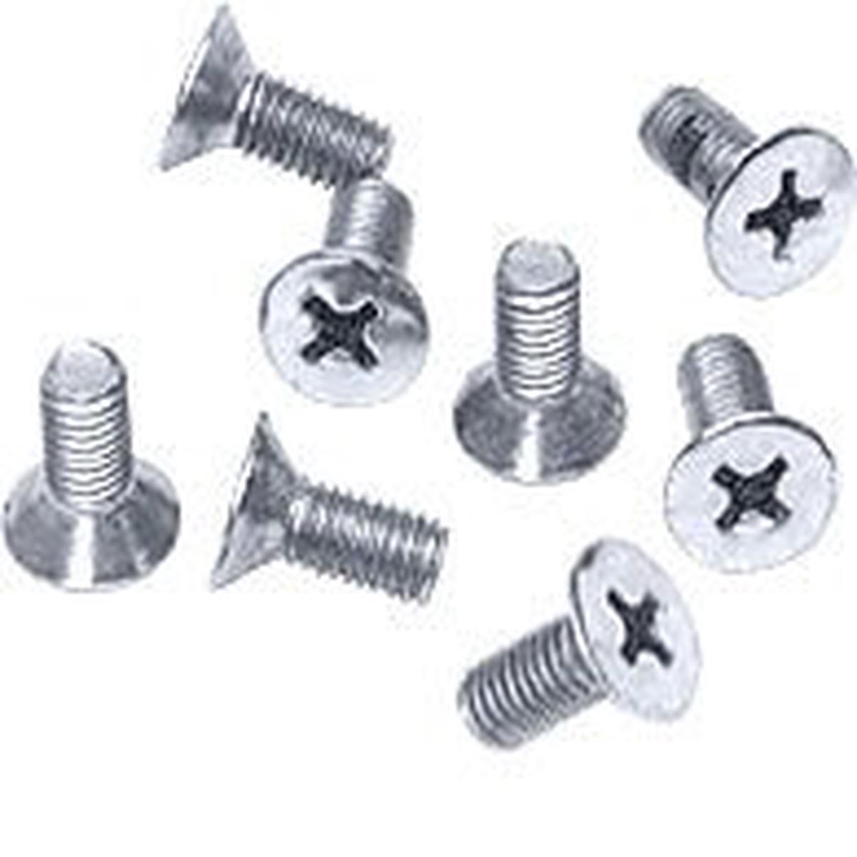 6 x 12 mm Cover Plate Flat Head Phillips Screws - Satin Chrome