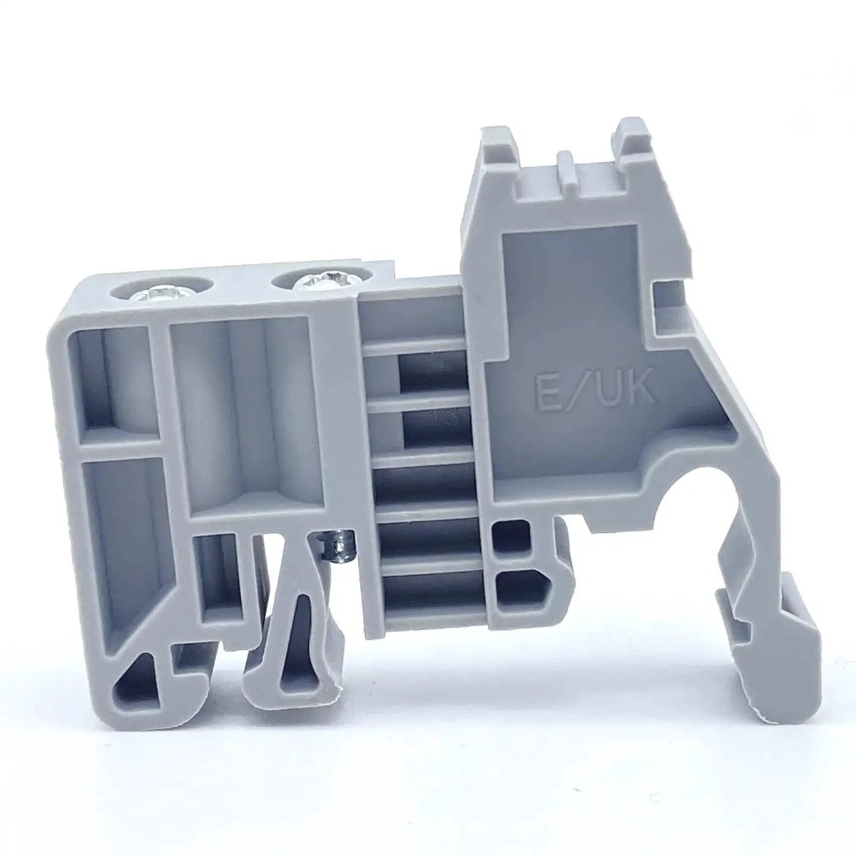 DIN Rail End Stopper Bracket For 35mm Wide Guide Rail Terminal Blocks Screw Clamp End Fixing Block Built Tough PA66 Nylon Fire Retardant DIN Rail Mounted Pac...