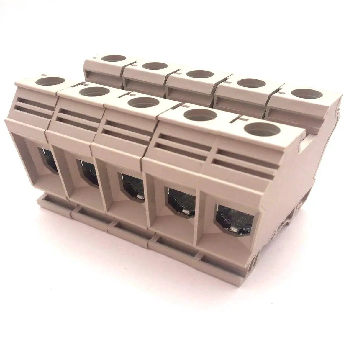 DK35N DIN Rail Terminal Block Screw Type UL 600V 150A One Zero To Twelve AWG Pack Of 5 Compact Tough As Nails And Reliable Vibration Resistant Block For Hars...