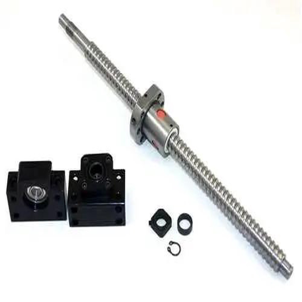 Eight Foot Travel Stroke 20mm Anti Backlash Ballscrew Set With Nut And Bearing Supports For CNC Machines DIY Friendly High Speed Durable Steel Construction A...