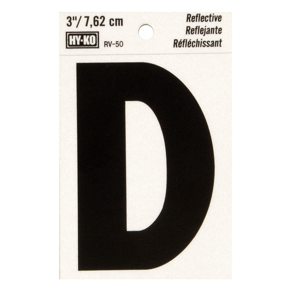 Hy-Ko 3" Reflective Letter D (10 pcs.)