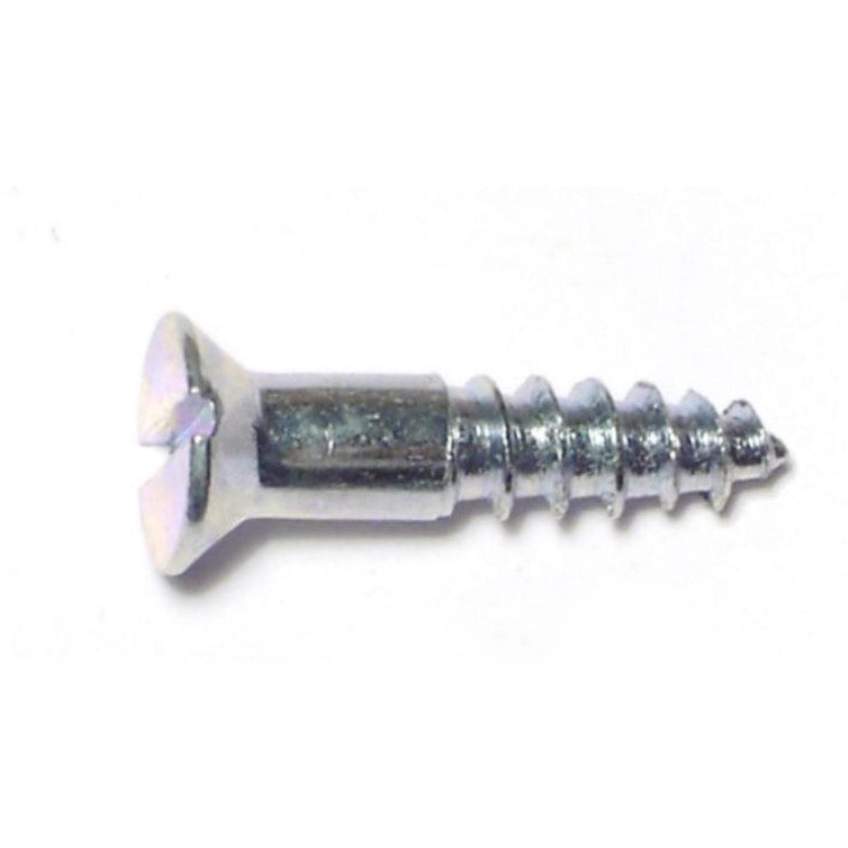 #8 x 3/4" Zinc Plated Steel Slotted Flat Head Wood Screws (90 pcs.)