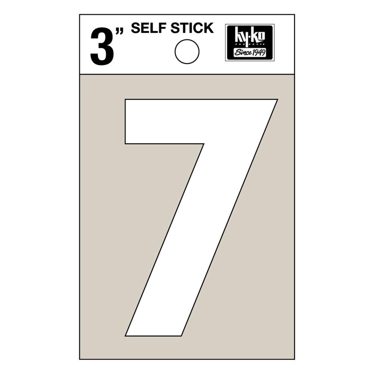 Hy-Ko 3" White Vinyl Number 7 (10 pcs.)