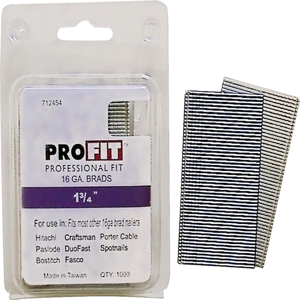 ProFIT 0712454 Series Finish Nail Glue Collation 1-34 in L 16 ga Steel Electro-Galvanized Brad Head