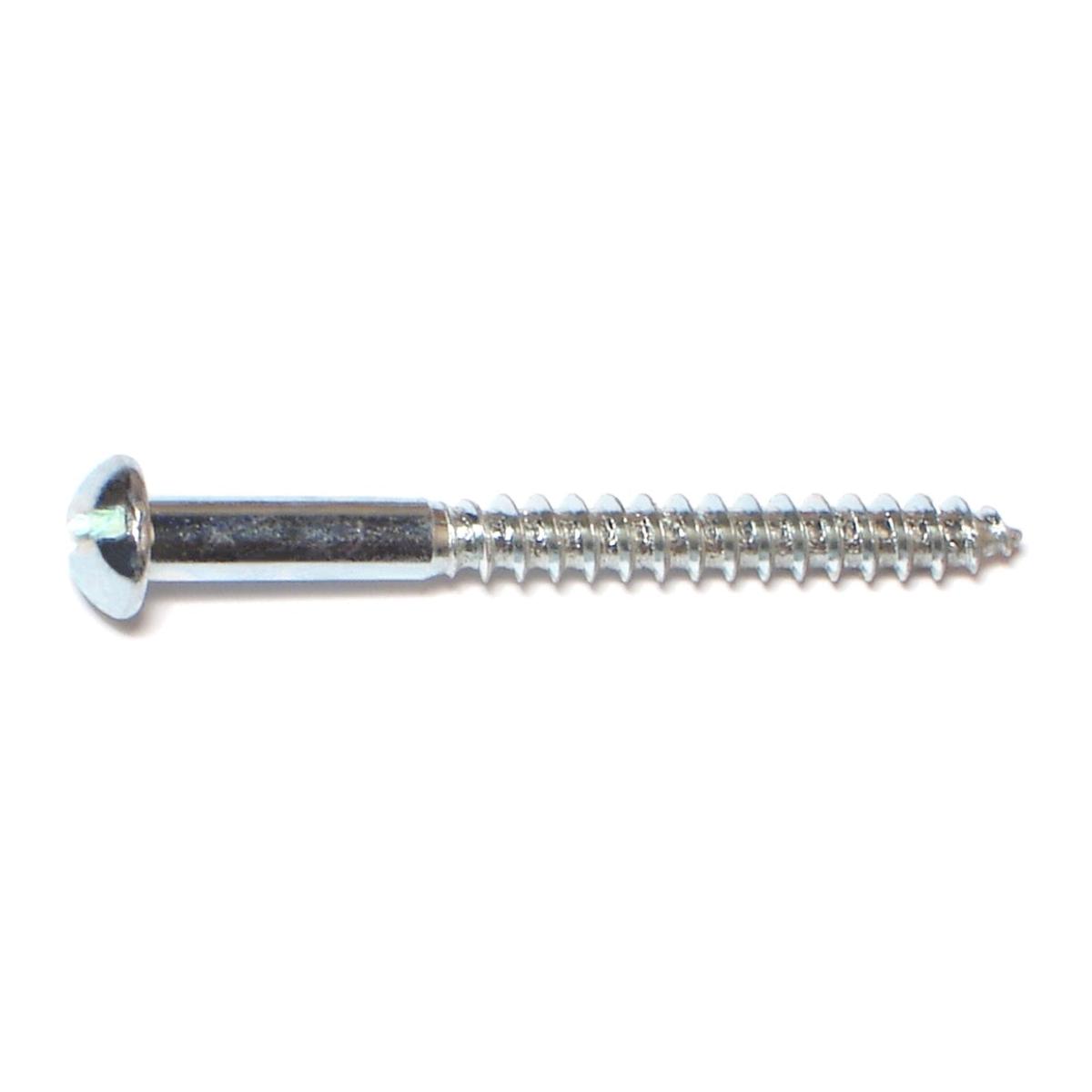 #8 x 1-3/4" Zinc Slotted Round Head Wood Screws (50 pcs.)