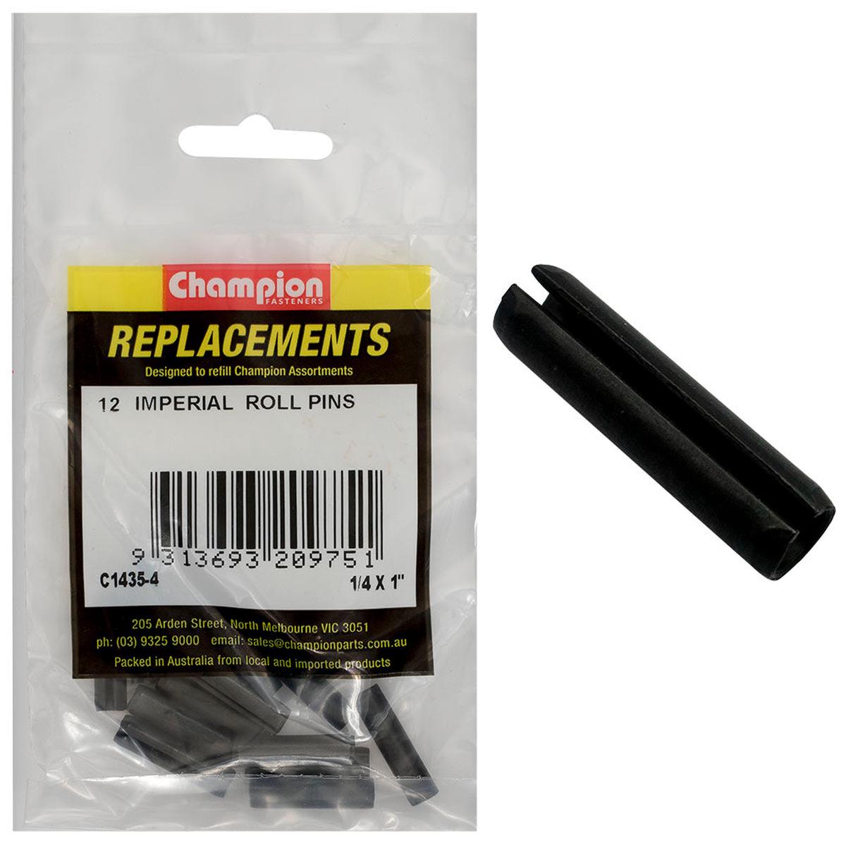 Champion 1/4In X 1In Roll Pin -12Pk