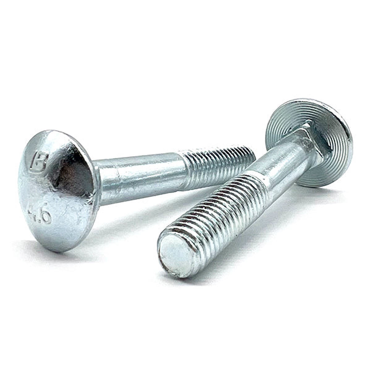 M12-1.75x60 Class 4.6 Round Head Carriage Bolts Zinc