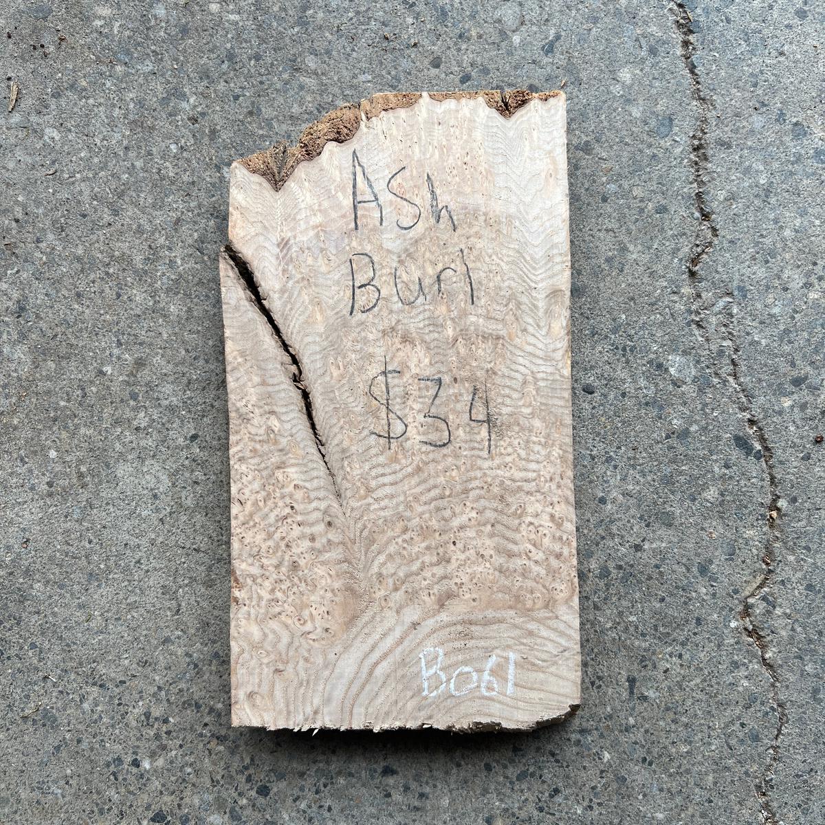 Ash Burl 9.5x5.5x1