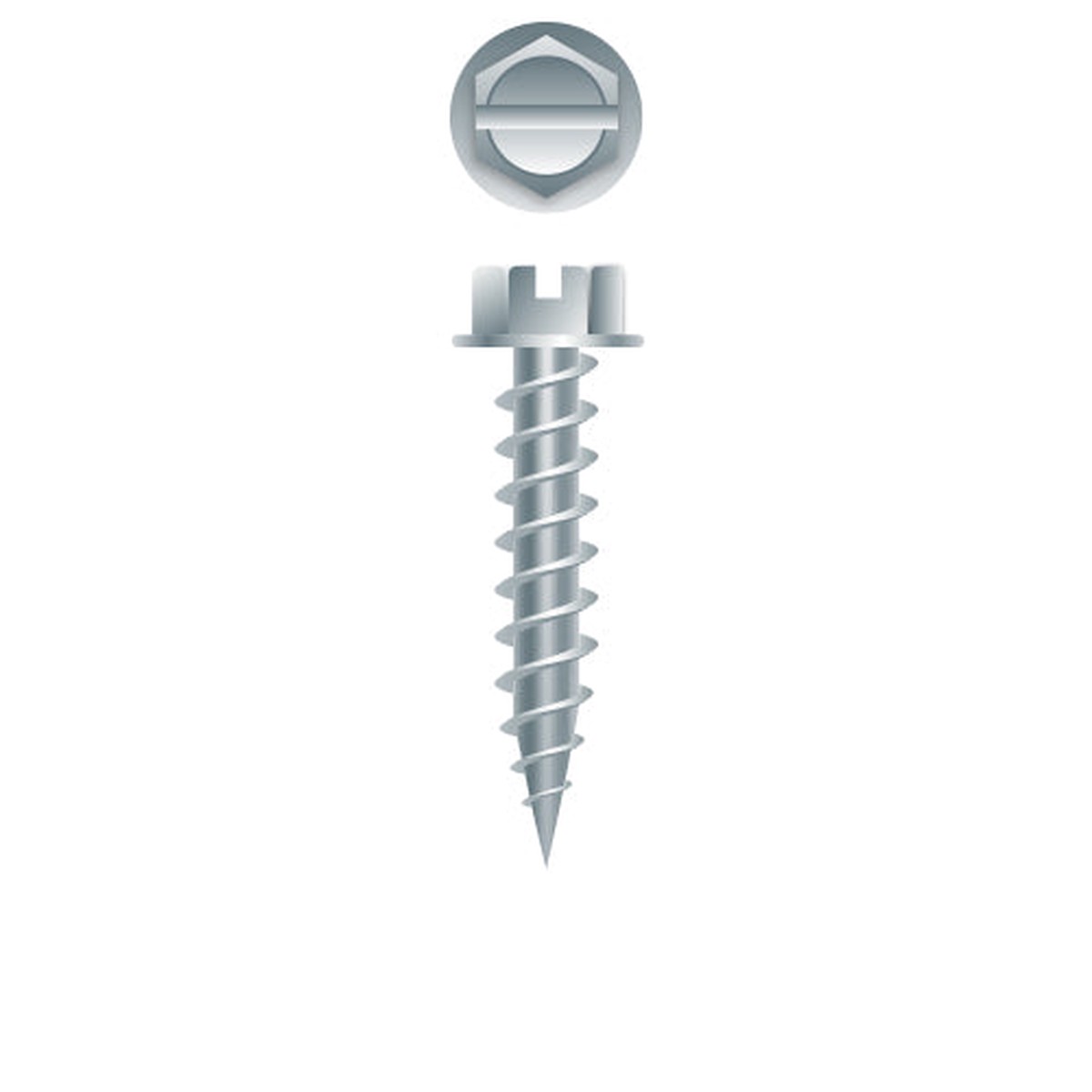 #10 SLT Strong-Point Hex Washer Head 10 x 1, 5/16 A.F., Zinc