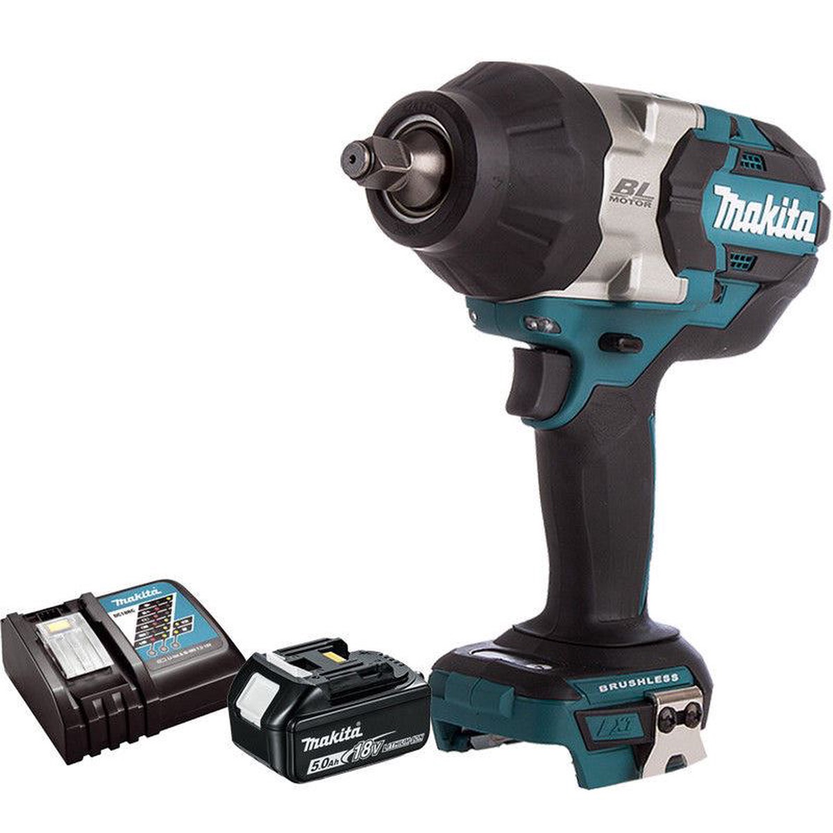 Makita DTW1002Z 18V Brushless 1/2" Wrench With 1 x 5.0Ah Battery & Charger