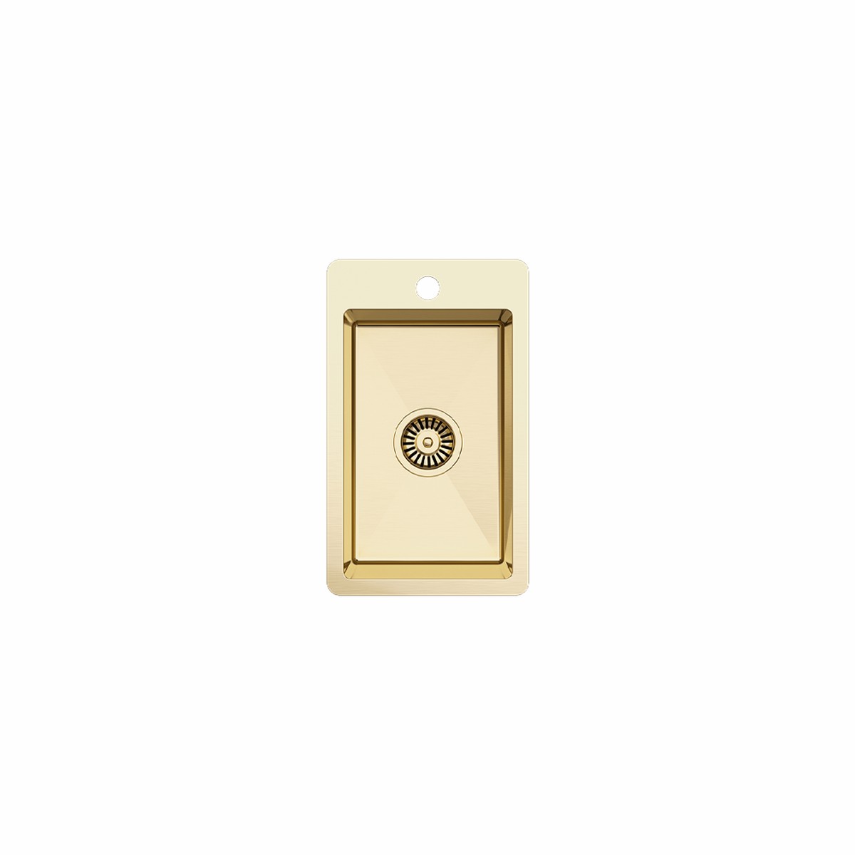 Alma Harper 300x500 Single Bowl Butler Tap Landing Sink Brushed Brass Gold