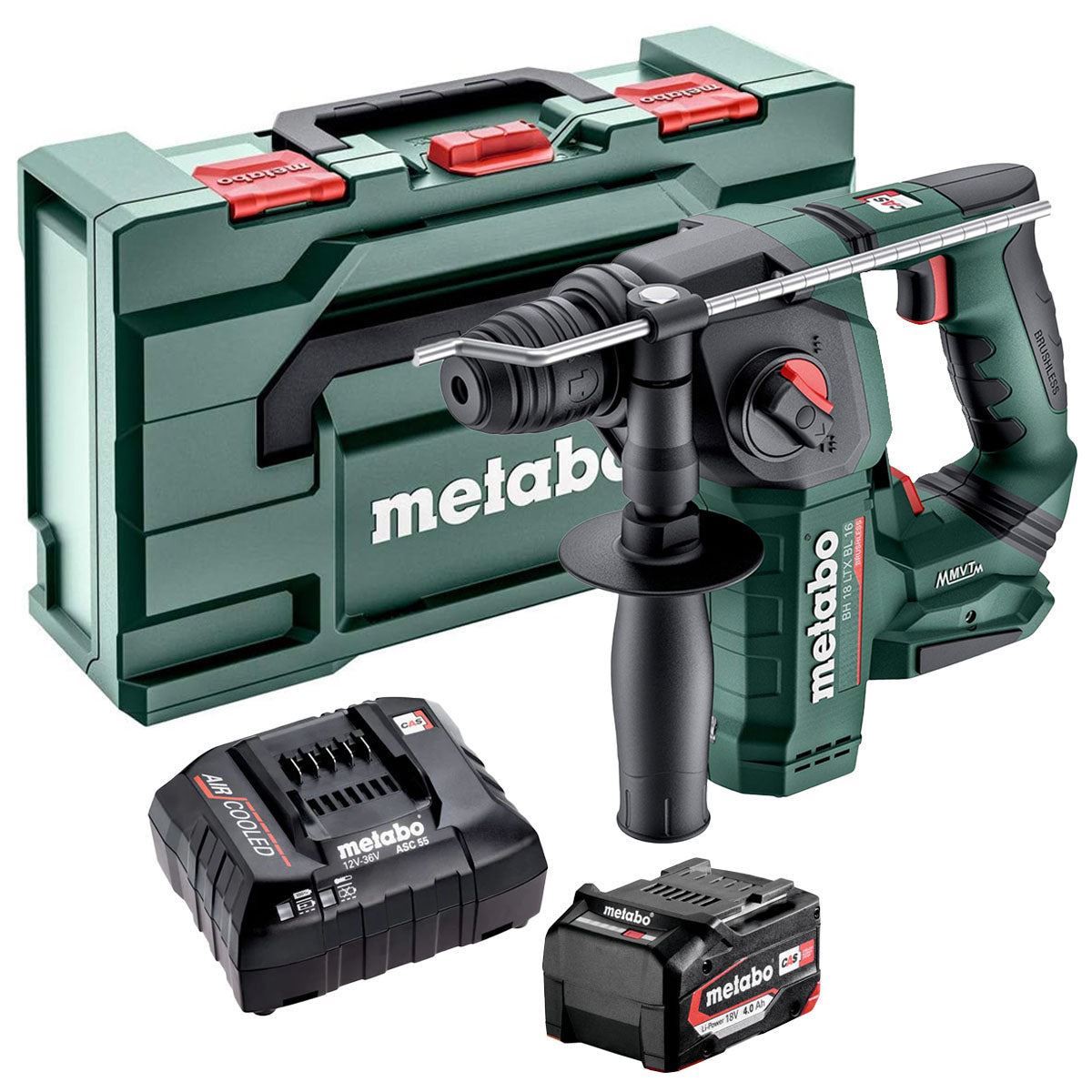 Metabo BH 18 LTX BL 16 18V Brushless SDS+ Rotary Hammer with 1 x 4.0Ah Battery Charger & Metabox