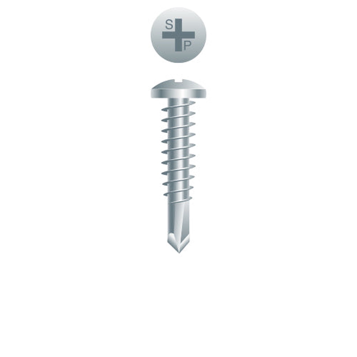 #10 Strong-Point Pan Head 10-16 x 1-1/4, PH, Zinc